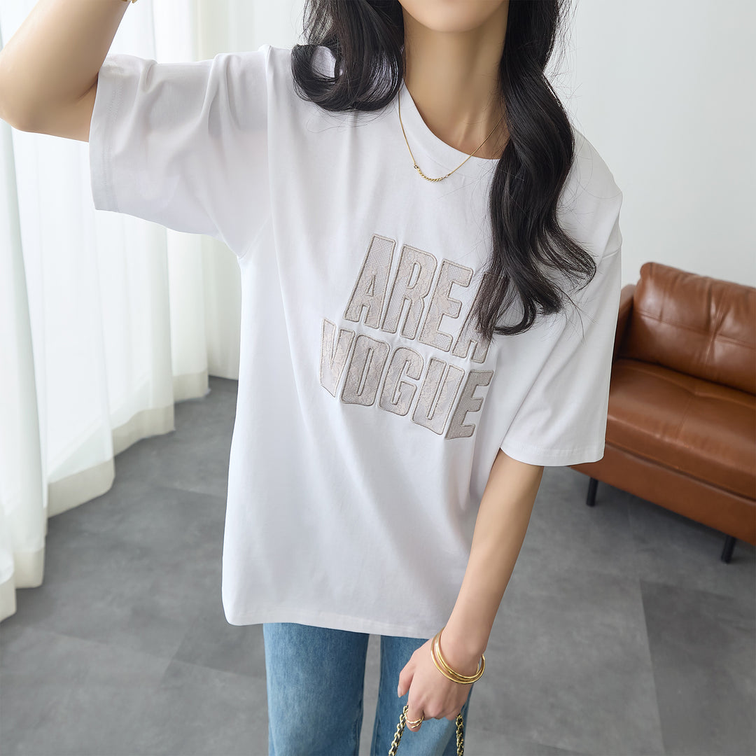 <span>【クーポンで2999円！】</span>【Tシャツ/カットソー】『レースなロゴT』 レースロゴTシャツ