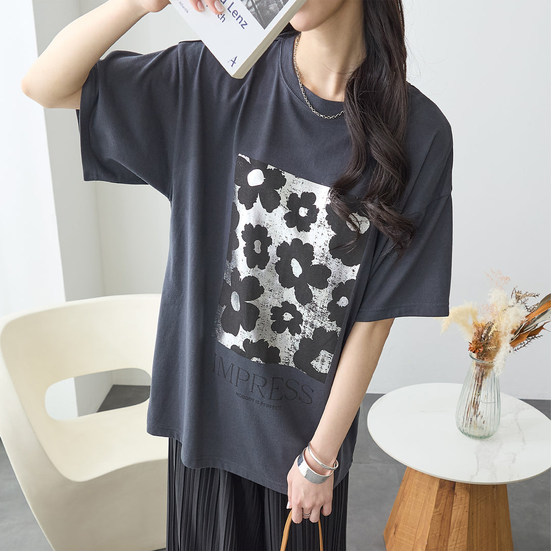 <span>【クーポンで2999円！】</span>【Tシャツ/カットソー】『夏映え箔プリント』 箔プリントTシャツ