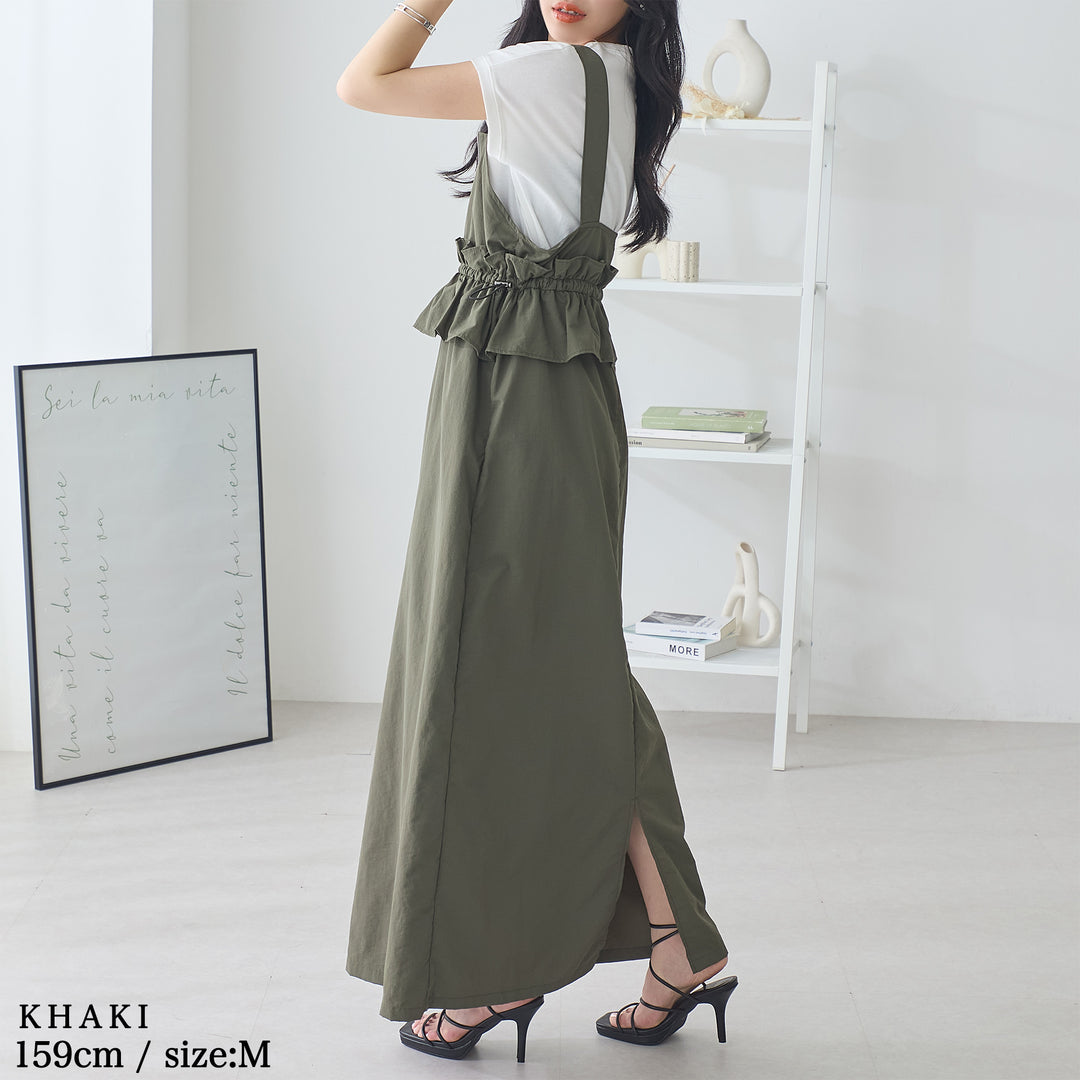 <span>【クーポンで3999円！】</span>【ワンピース】『甘めペプラムJSK』 ジッパー使いペプラムジャンスカ