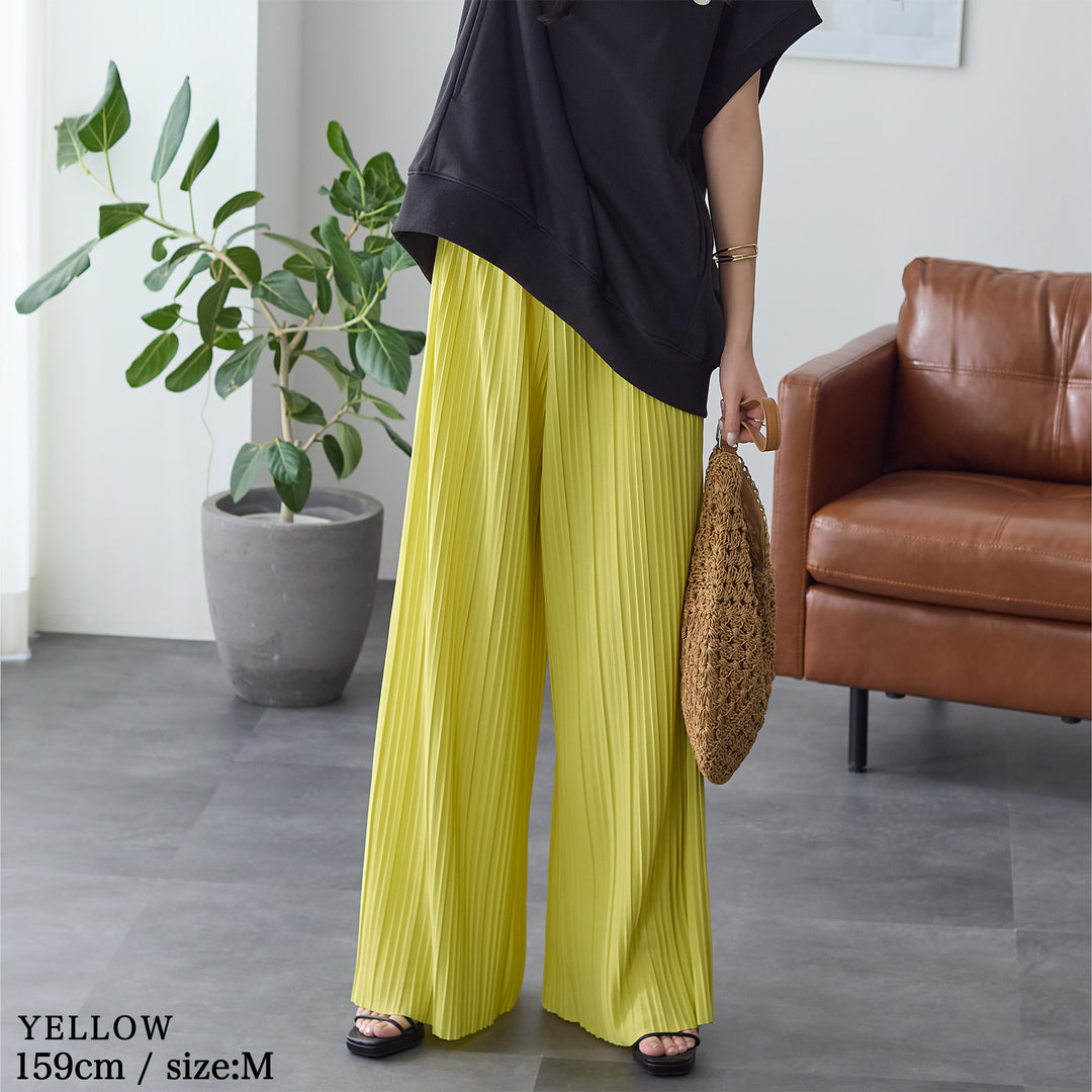 <span>【クーポンで2999円！】</span>【ボトムス】『活躍プリーツパンツ』 ランダムプリーツパンツ