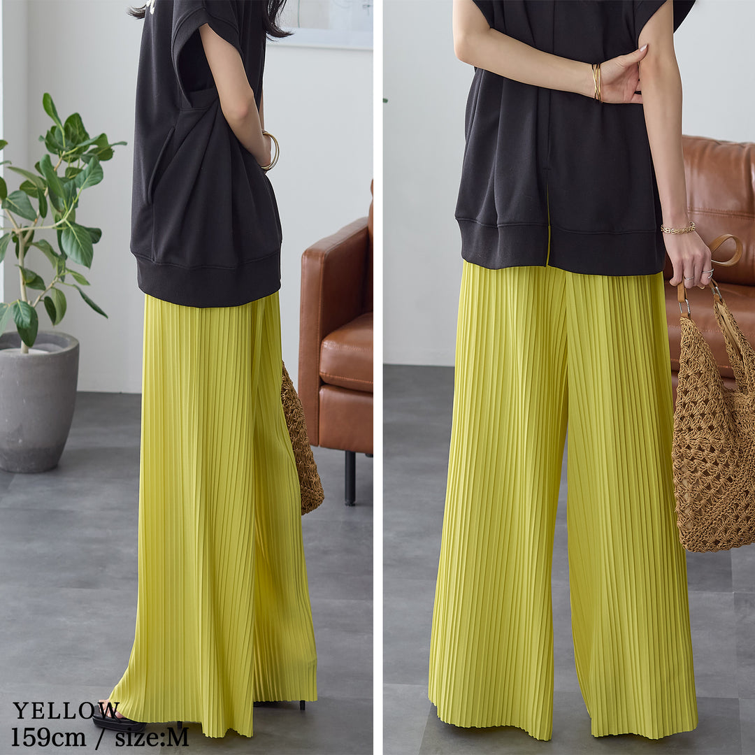 <span>【クーポンで2999円！】</span>【ボトムス】『活躍プリーツパンツ』 ランダムプリーツパンツ