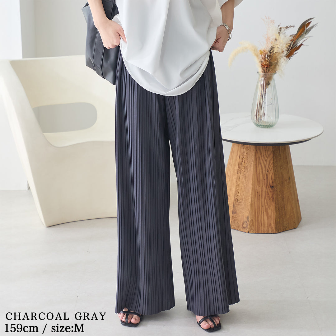 <span>【クーポンで2999円！】</span>【ボトムス】『活躍プリーツパンツ』 ランダムプリーツパンツ