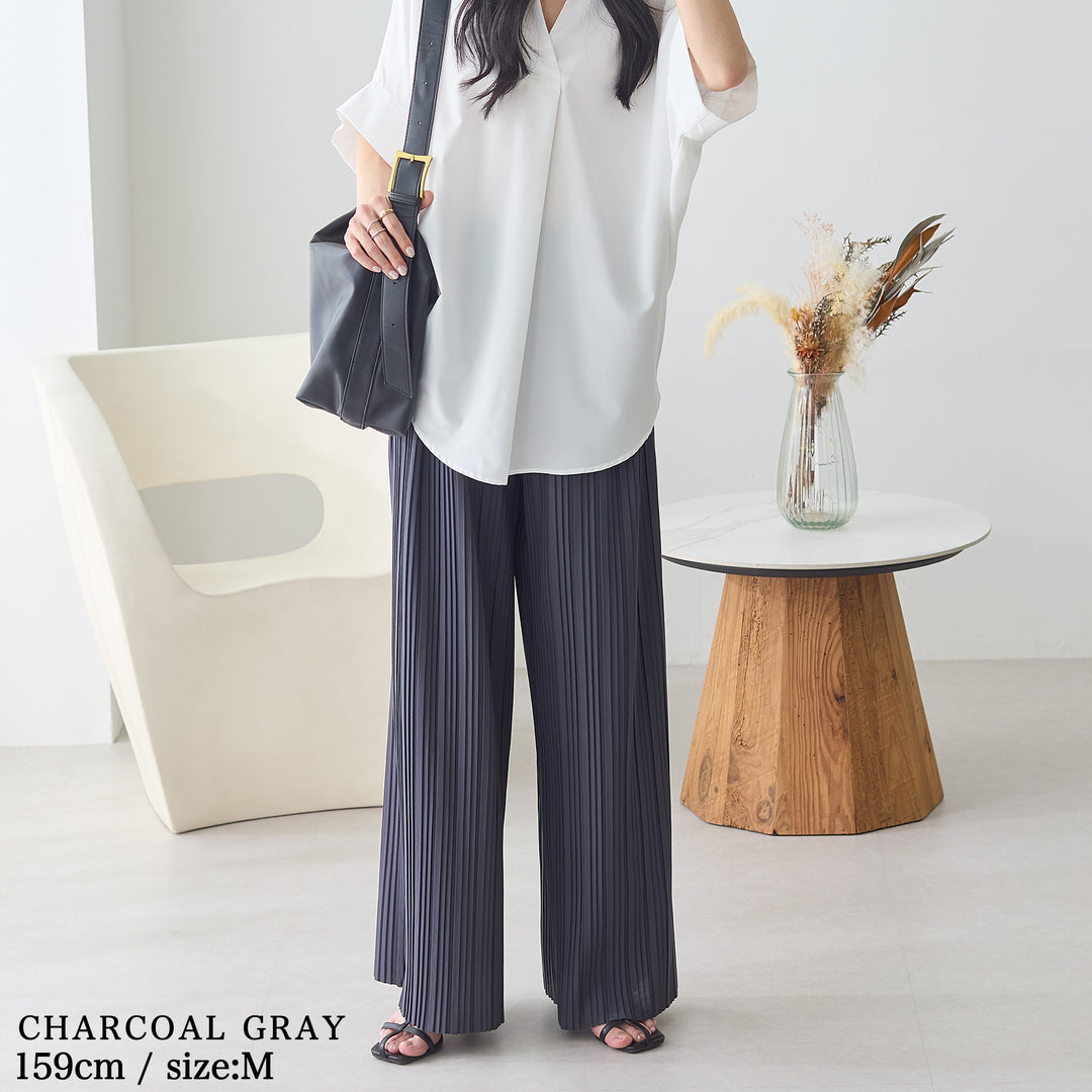 <span>【クーポンで2999円！】</span>【ボトムス】『活躍プリーツパンツ』 ランダムプリーツパンツ