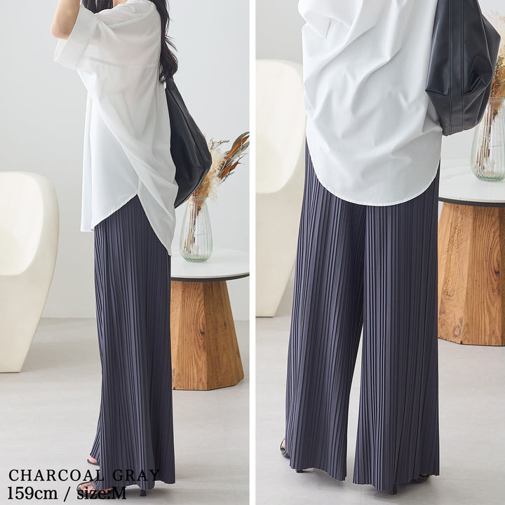 <span>【クーポンで2999円！】</span>【ボトムス】『活躍プリーツパンツ』 ランダムプリーツパンツ