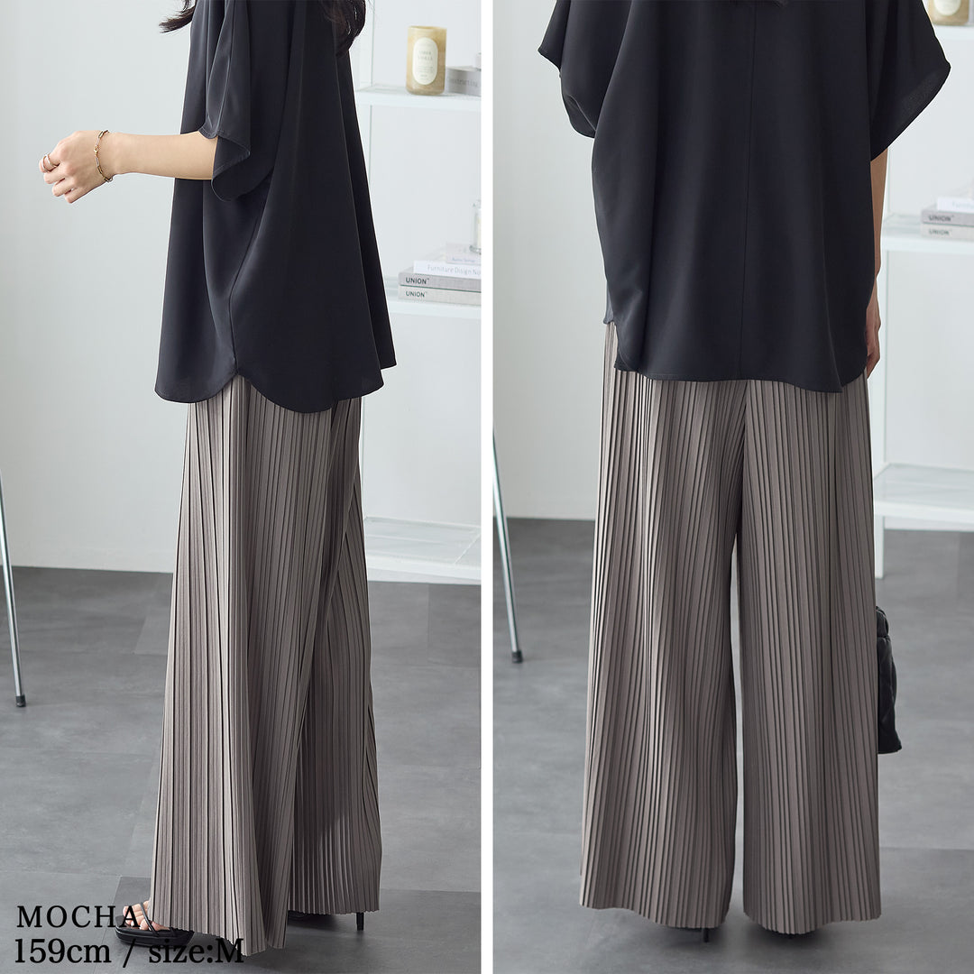 <span>【クーポンで2999円！】</span>【ボトムス】『活躍プリーツパンツ』 ランダムプリーツパンツ