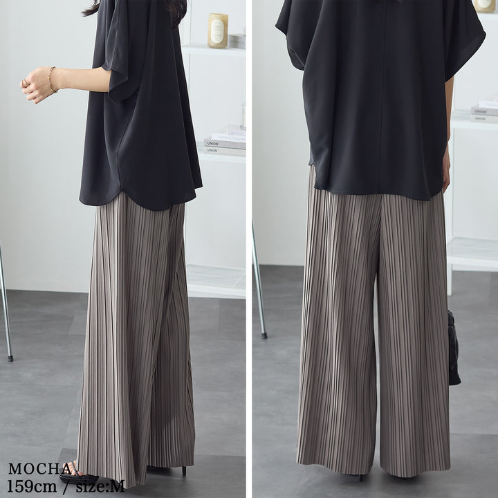 <span>【クーポンで2999円！】</span>【ボトムス】『活躍プリーツパンツ』 ランダムプリーツパンツ