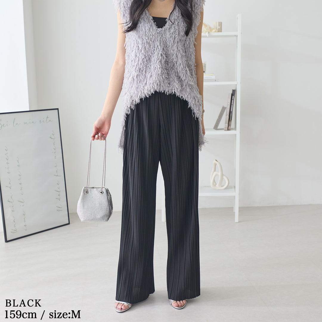 <span>【クーポンで2999円！】</span>【ボトムス】『活躍プリーツパンツ』 ランダムプリーツパンツ